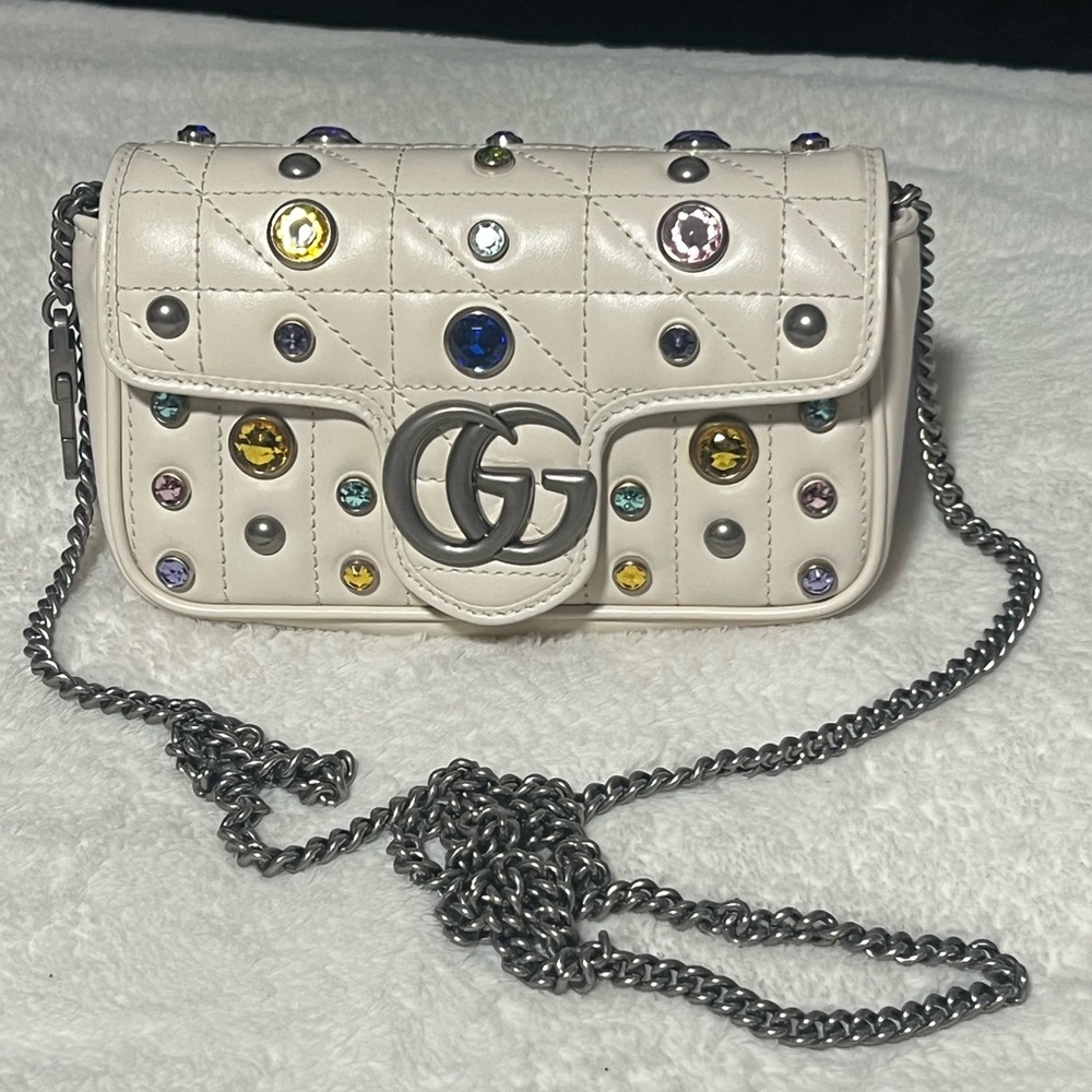 Gucci White Embellished Women's Bag